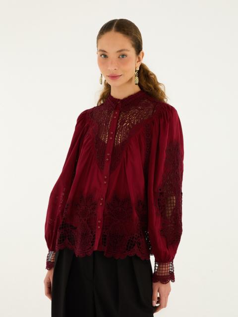 Berry Garden Guipure Organic Cotton Blouse