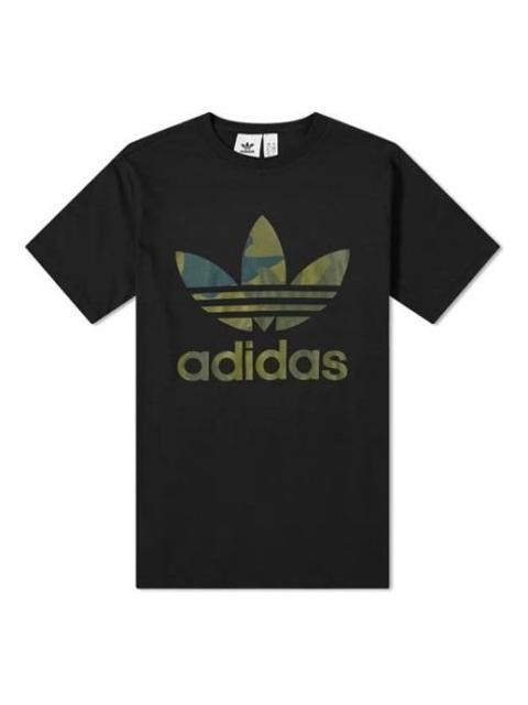 adidas originals Chest Logo Sports Short Sleeve Black FM3338