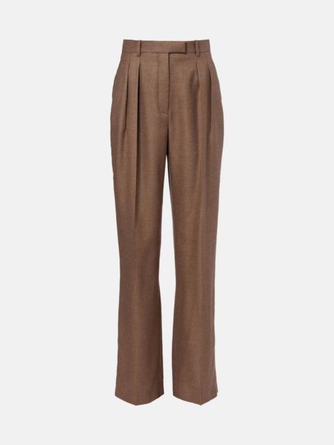 Chad pleated cashmere and silk wide-leg pants