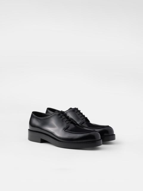 Brushed leather derby shoes