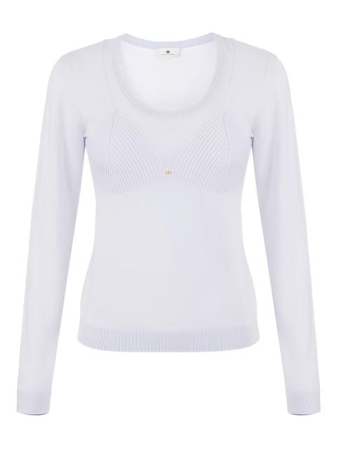 jewel-logo wool-blend top
