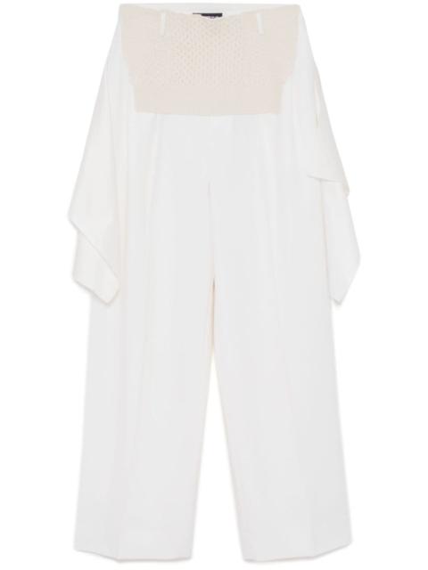 panelled straight trousers