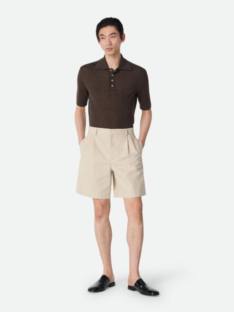 Cotton And Linen Twill Shorts