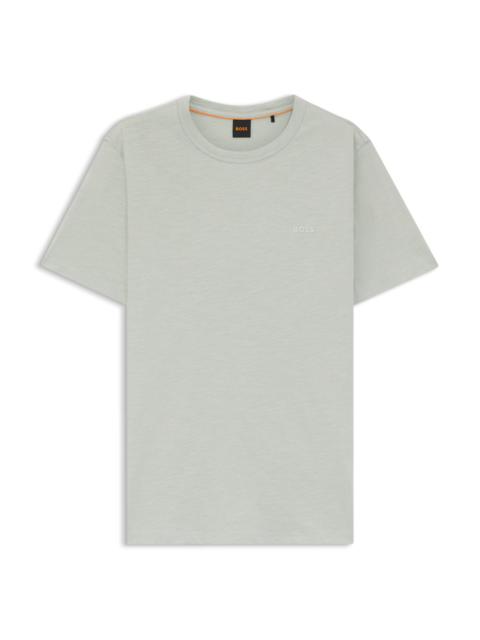 SLUB-COTTON T-SHIRT WITH LOGO DETAIL