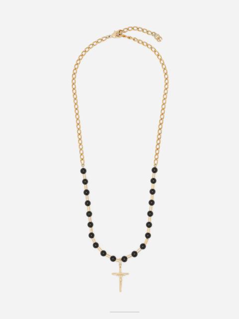 Sphere necklace with “DNA” cross