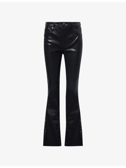 Dahlia Flexi Flared Coated-Denim Trousers