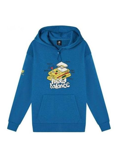 New Balance Graphic Print Hoodie 'Blue White' AMT11336-BMT