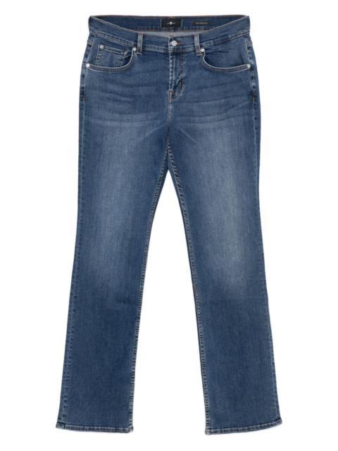 buttoned straight-leg jeans