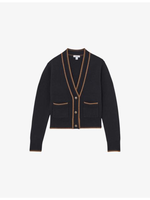 Louisa Colour-Block Wool and Cashmere-Blend Cardigan