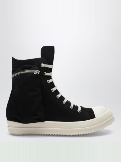 Temple Cargo sneakers in black/milk white denim