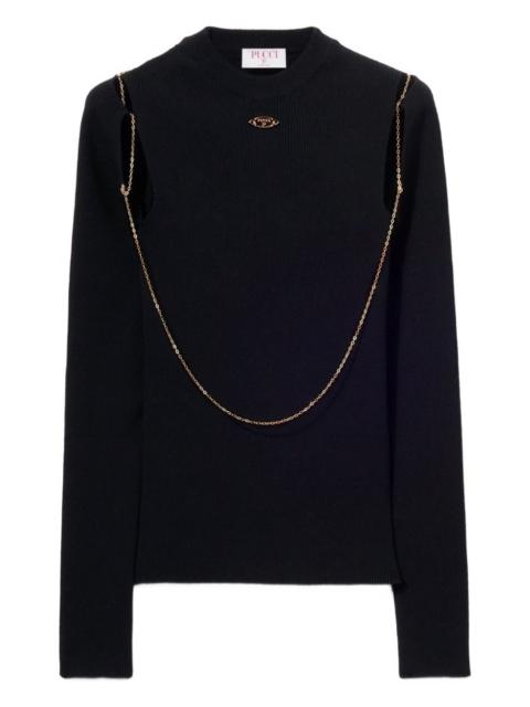 chain-embellished top