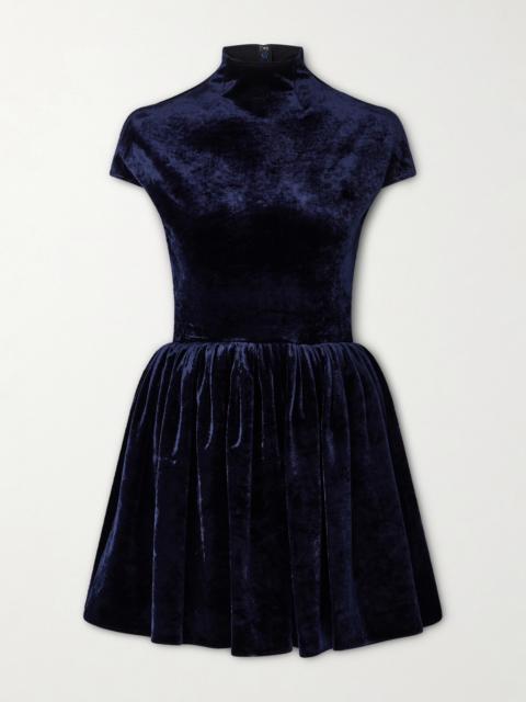 Turtleneck Velvet Mini Dress