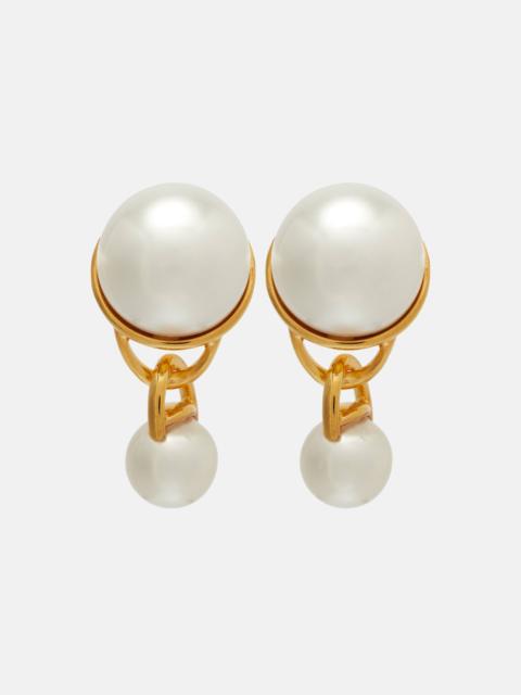Faux pearl drop earrings