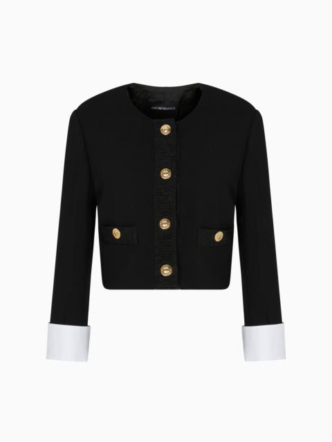 SINGLE-BREASTED JACKET IN A VIRGIN-WOOL BLEND