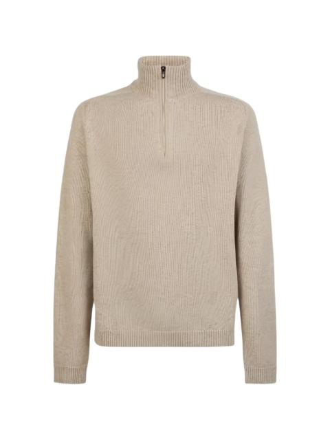 half-zip high-neck sweater