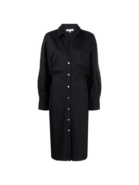 pointed-collar cotton shirt dress
