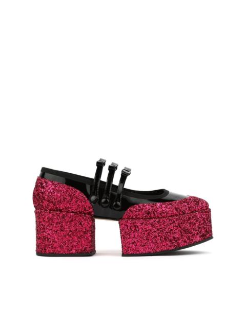 glitter-embellished loafers