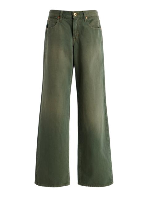 Mica Rigid Low-Rise Wide-Leg Jeans green