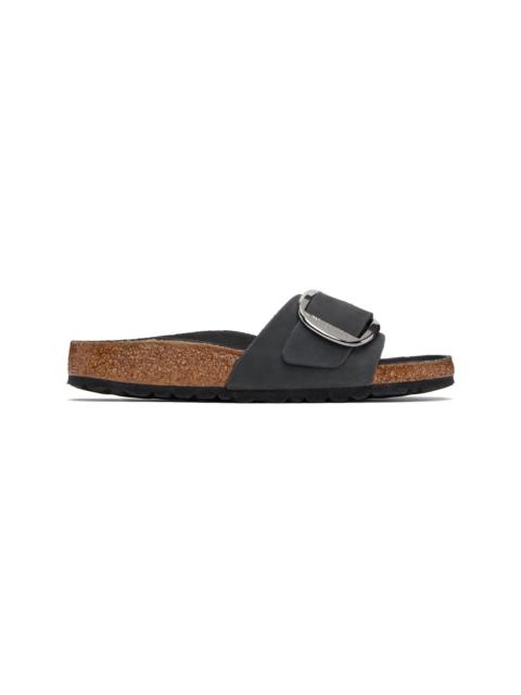 Black Narrow Madrid Big Buckle Sandals