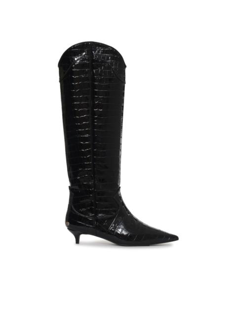 Tall Rae 40mm crocodile-embossed boots