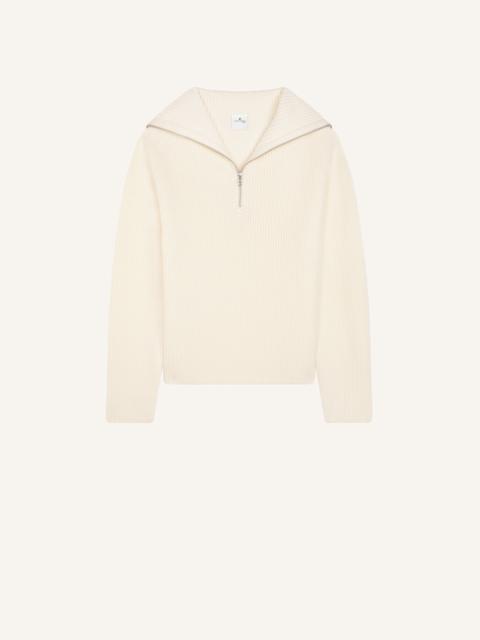 RIBBED WOOL HOODED SWEATER