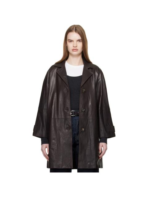 Brown Camino Leather Coat