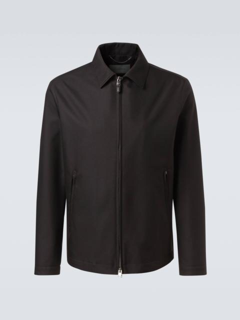 Leather-trimmed jacket