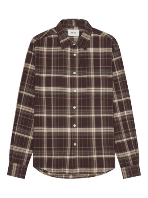 checked buttoned-up shirt