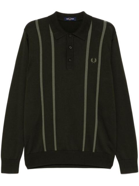 striped knit polo shirt