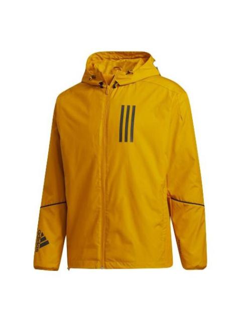 adidas W.N.D. hooded Sports Stylish Jacket Gold Color GF3968