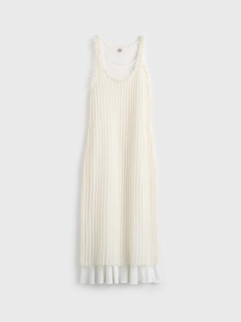 Mohair knit tank dress off-white