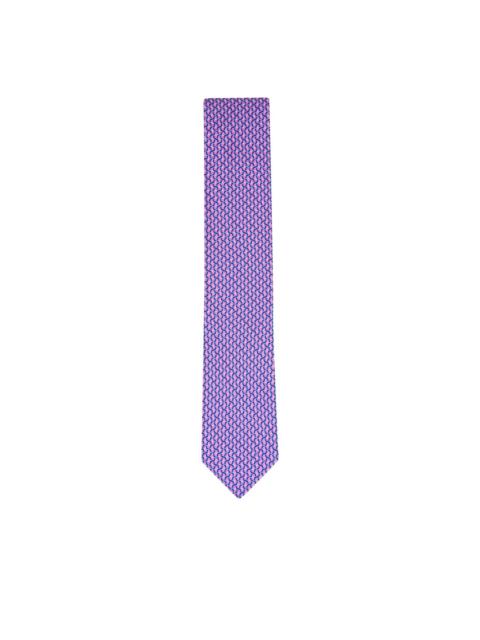 geometric-pattern silk tie
