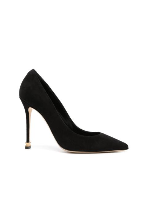 105mm metal-logo suede pumps