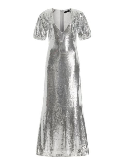Sequined Midi Dress silver