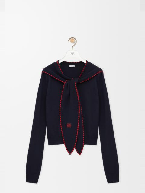 Scarf sweater in wool