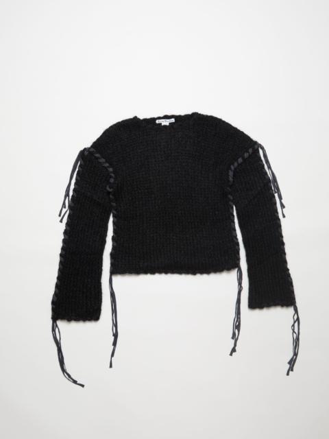 Lacing knit jumper - Black