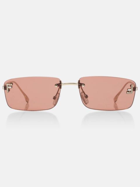 Fendi First Crystal rectangular sunglasses