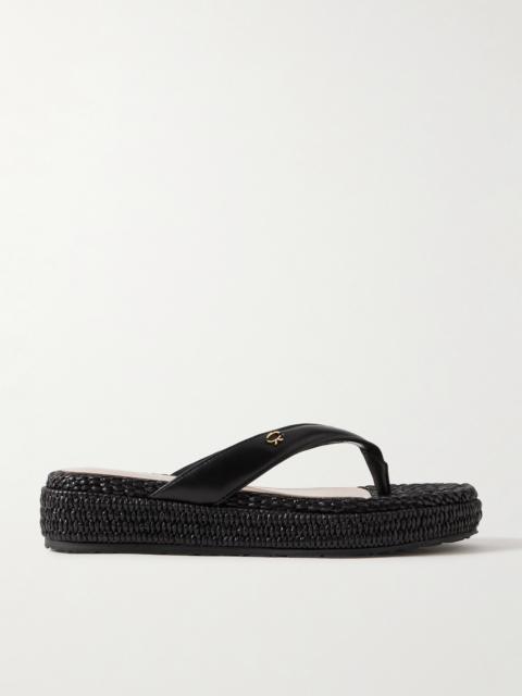 Tahiti 40 Leather Platform Flip Flops
