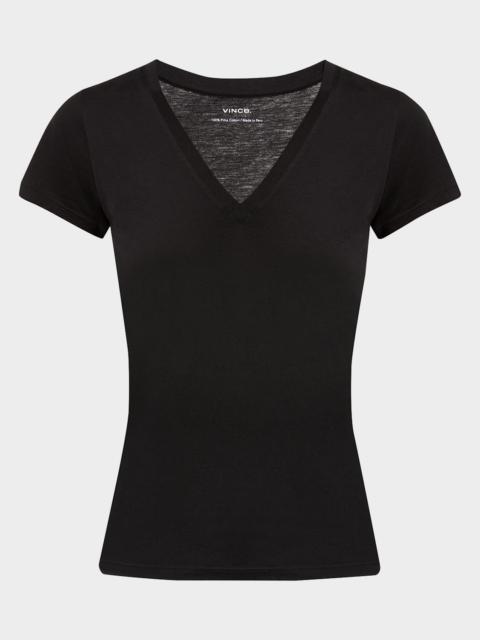 Essential Pima Cotton V-Neck Tee