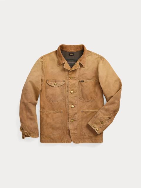 Corduroy-Collar Canvas Jacket