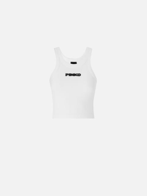 CROPPED VEST TOP WITH PINKO LOGO