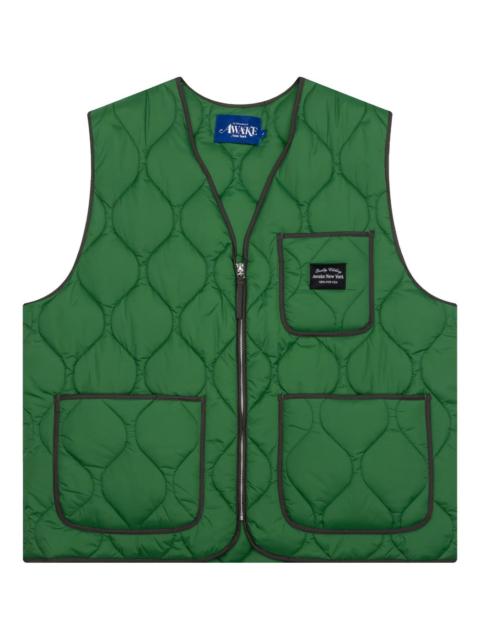quilted diamond-pattern vest