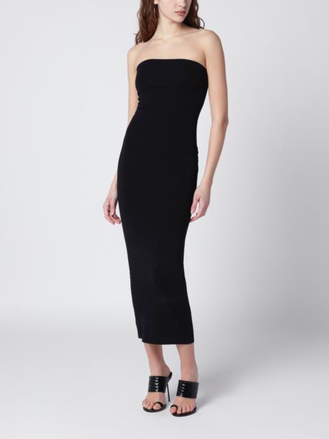 Black strapless midi dress