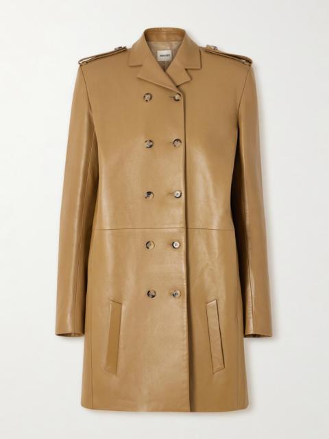 Sadra Double-breasted Leather Coat