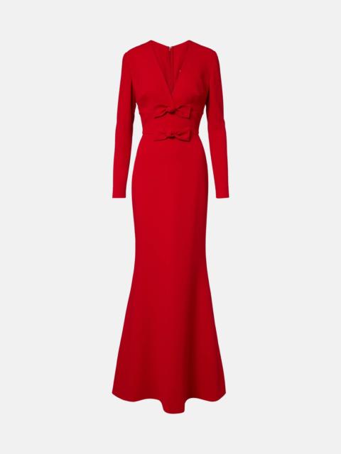 Bow-detail cady gown