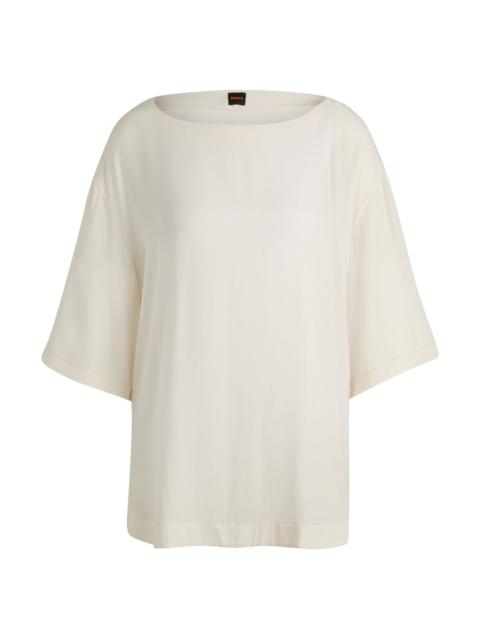 RELAXED-FIT BLOUSE WITH CONTRAST STITCHING