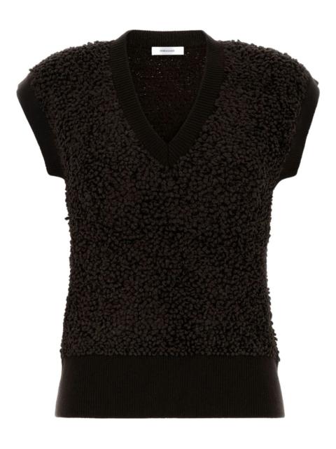 V-neck bouclé top