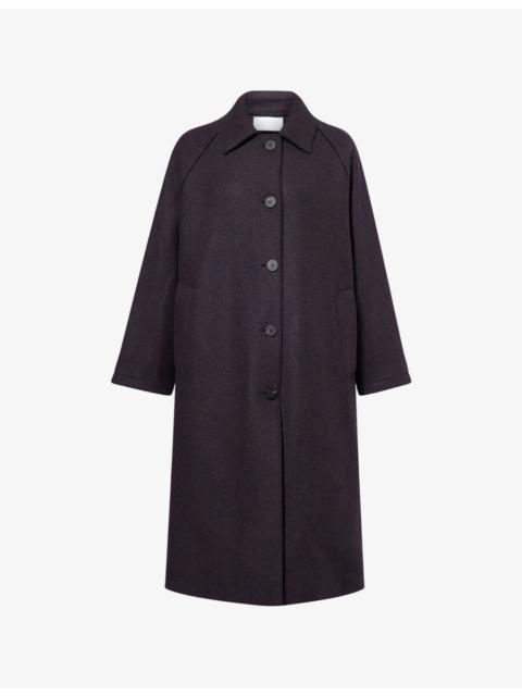 Balmacaan Patterned Cashmere-Blend Coat