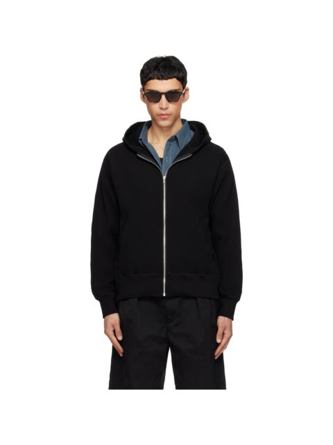Black Zip-Up Thermal Hoodie