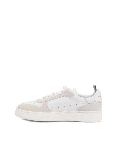 perforated suede leather trainers